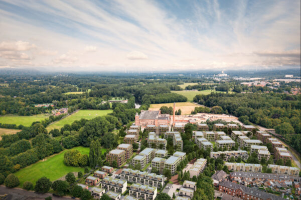 Emsauen Quartier in Rheine - Luftblick - Architekturkonzept und Visualisierung von Formgrafik